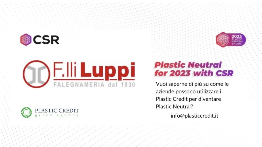 Applausi alla Falegnameria Luppi di Motteggiana, nella provincia di Mantova, per aver ottenuto la certificazione 100% Plastic Neutral!